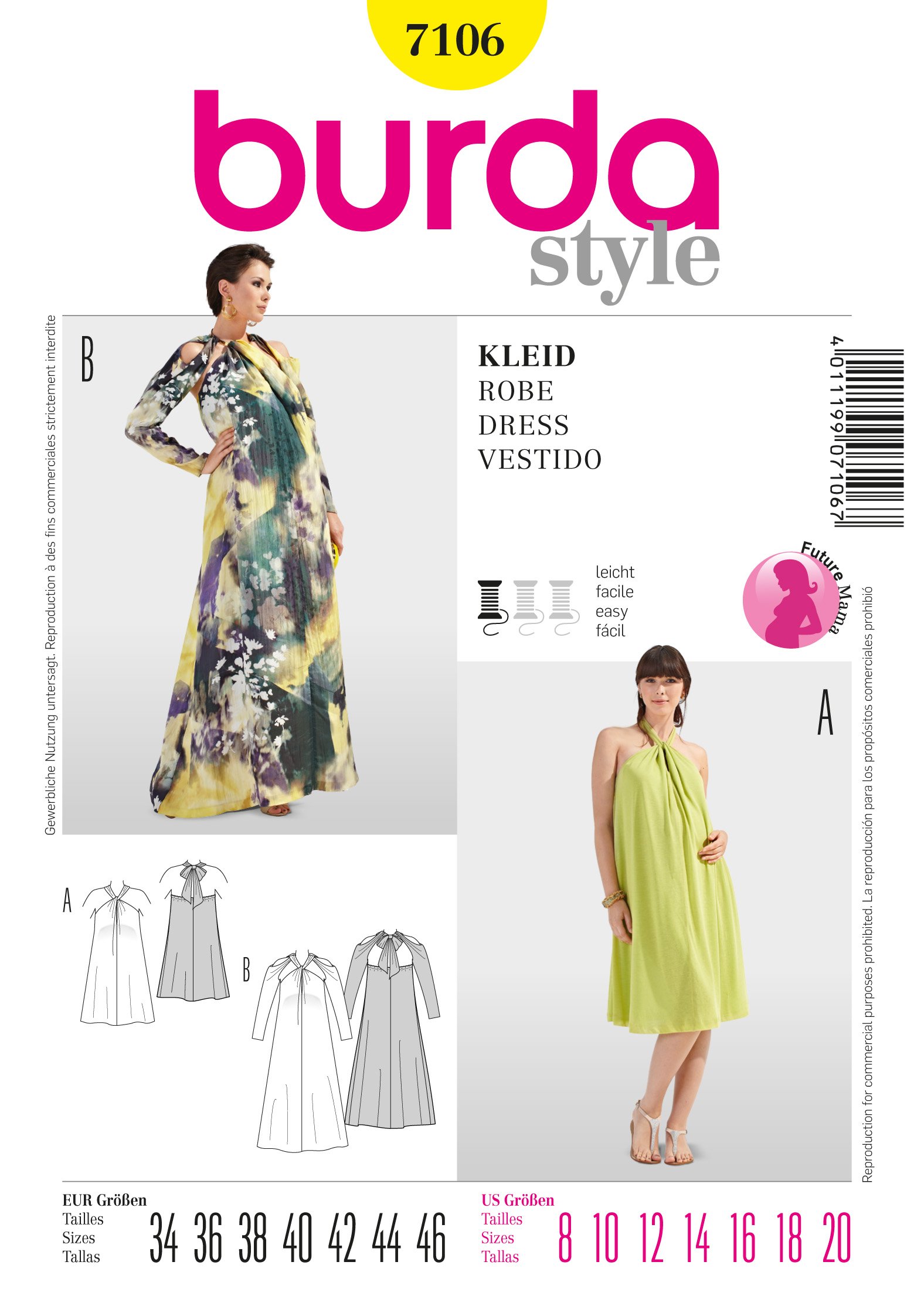 Patron Burda 7106 Robe